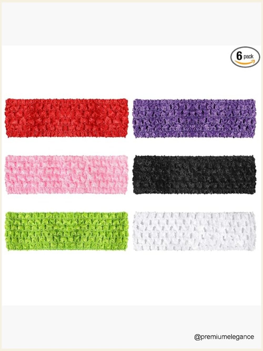 6 Pcs Stretchy Crochet Knit Head Wraps for Women, Soft Hair Bands